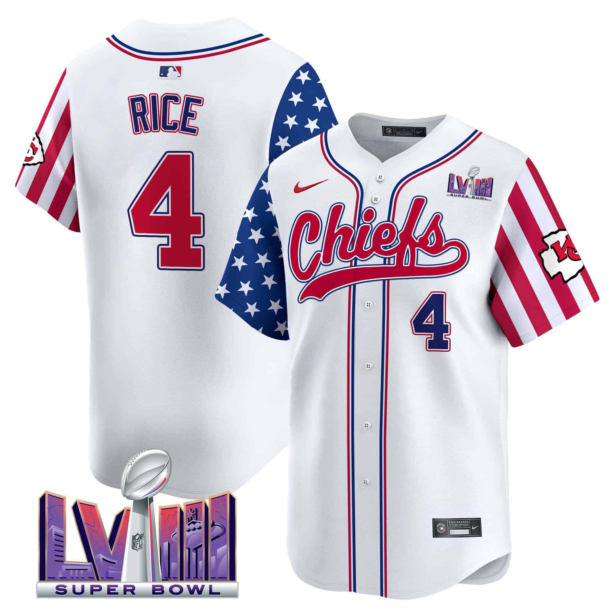 Men Kansas City Chiefs #4 Rice White 2024 Nike Independence Day Vapor Premier Limited NFL Jersey->indianapolis colts->NFL Jersey